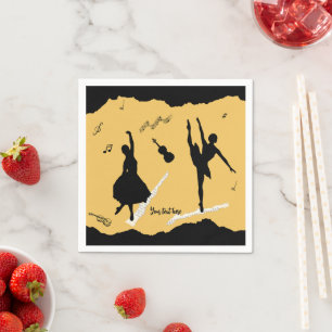 Serviette En Papier Deux danseuses de ballet et de la musique en coule