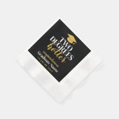 Serviette En Papier Deux degrés Hotter - Nom - Black Gold Graduation (Coin)