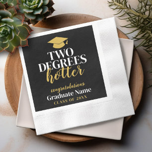 Serviette En Papier Deux degrés Hotter - Nom - Black Gold Graduation