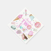 Serviette En Papier Deux Dessert Sucré 2e Anniversaire Papier (Coin)