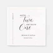 Serviette En Papier Deux Deviendront Un Mariage Minimal Moderne (Devant)