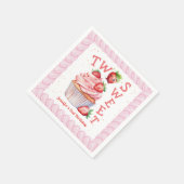 Serviette En Papier DEUX douceurs ! Fraise rose 2e anniversaire (Coin)
