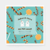Serviette En Papier Deux doux bonbons d'Halloween Ghost jumeaux Annive (Devant)