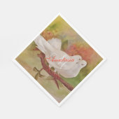 SERVIETTE EN PAPIER DEUX DOVES BLANCHES PARTI MONOGRAMME (Coin)