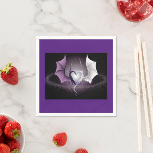 Serviette En Papier deux dragons univers imaginaire en forme de hea