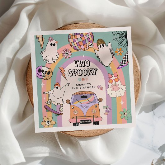 Serviette En Papier Deux Éffrayant Retro Fun 2ème anniversaire
