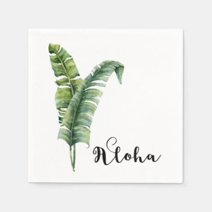 Serviette En Papier Deux élégants Palm Feuilles Tropical Aloha Mariage
