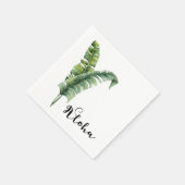 Serviette En Papier Deux élégants Palm Feuilles Tropical Aloha Mariage (Coin)