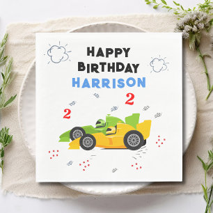 Serviette En Papier Deux Enfants de 2e anniversaire Rapide Racing Cars