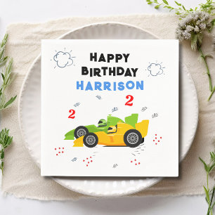 Serviette En Papier Deux Enfants de 2e anniversaire Rapide Racing Cars