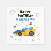 Serviette En Papier Deux Enfants de 2e anniversaire Rapide Racing Cars (Devant)