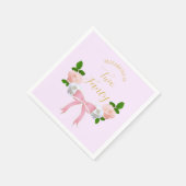 Serviette En Papier Deux Fancy Bow Floral Anniversaire (Coin)