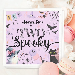 Serviette En Papier DEUX Fantômes Violets Hantés Halloween 2ème Annive