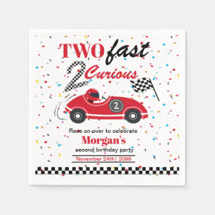 Serviette En Papier Deux Fast 2Curieux Red Sports Car Deuxième Anniver