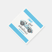 Serviette En Papier Deux Fast Blue Race Car 2e Invitation anniversaire (Coin)