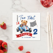 Serviette En Papier Deux Fast Race Car 2e Anniversaire (En situation)