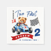 Serviette En Papier Deux Fast Race Car 2e Anniversaire (Devant)
