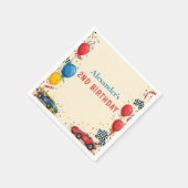 Serviette En Papier Deux Fast Race Car 2e Anniversaire (Coin)