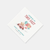 Serviette En Papier Deux Fast Race Car 2e Invitation Anniversaire (Coin)