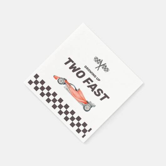 Serviette En Papier Deux Fast Race Car 2nd Boy's Birthday Party (Coin)
