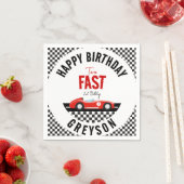 Serviette En Papier Deux Fast Race Car Boy 2e fête d'anniversaire (En situation)