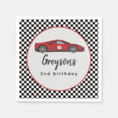 Serviette En Papier Deux Fast Race Car Boy 2e fête d'anniversaire (Devant)
