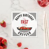 Serviette En Papier Deux Fast Race Car Boy 2e fête d'anniversaire (En situation)