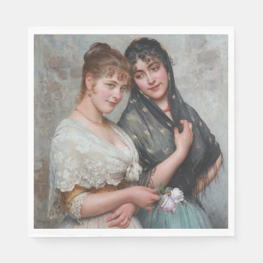 Serviette En Papier Deux femmes vénitiennes (Devant)