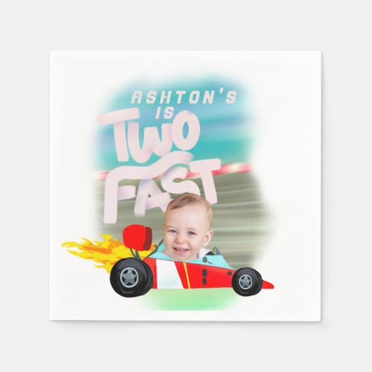 Serviette En Papier Deux fêtes d'anniversaire rapides (Devant)