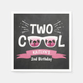 Serviette En Papier Deux filles Cool Chalkboard 2e anniversaire (Devant)