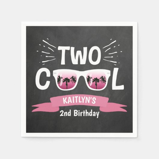 Serviette En Papier Deux filles Cool Chalkboard 2e anniversaire (Devant)