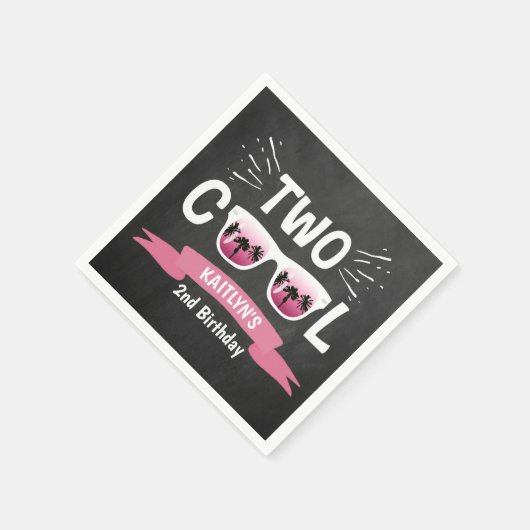 Serviette En Papier Deux filles Cool Chalkboard 2e anniversaire (Coin)