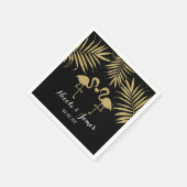 Serviette En Papier Deux Flamants roses Aime les serviettes noires et  (Coin)