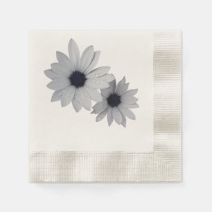Serviette En Papier deux fleurs blanches