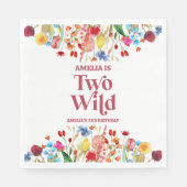 Serviette En Papier Deux Fleurs sauvages sauvages Deuxième fête d'anni (Devant)
