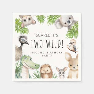 Serviette En Papier Deux Fous ! Anniversaire d'animaux australiens