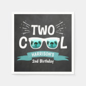 Serviette En Papier Deux garçons Cool Chalkboard 2e anniversaire (Devant)
