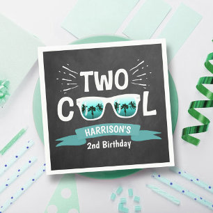 Serviette En Papier Deux garçons Cool Chalkboard 2e anniversaire