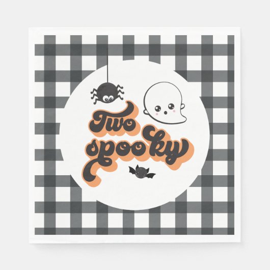 Serviette En Papier Deux Halloween Éffrayant 2e anniversaire (Devant)
