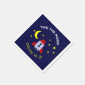 Serviette En Papier Deux La Lune 2e Anniversaire Rocket Ship Space Thè (Coin)