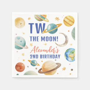 Serviette En Papier Deux La Lune 2ème fête Space Galaxy