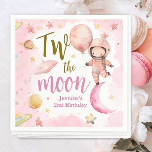 Serviette En Papier Deux La Lune ! Girl Astronaut Space 2e anniversair
