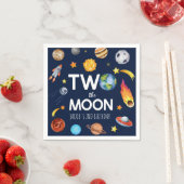 Serviette En Papier Deux La Lune Planète spatiale Anniversaire (En situation)