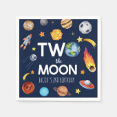 Serviette En Papier Deux La Lune Planète spatiale Anniversaire (Devant)