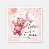 Serviette En Papier DEUX la lune | Rose Girl 2e anniversaire (Devant)