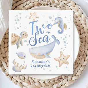 Serviette En Papier DEUX La Mer 2e Anniversaire Garçon Bleu Mignon Océ