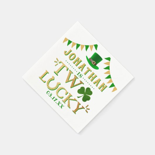 Serviette En Papier Deux Lucky St. Patrick's Day 2e anniversaire (Coin)