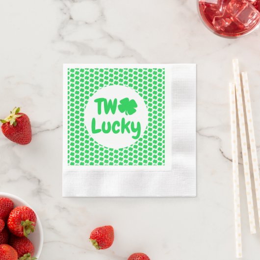 Serviette En Papier Deux Lucky St Patrick's Day 2e anniversaire (En situation)
