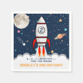 Serviette En Papier Deux lune Rocket Ship 2e anniversaire (Devant)