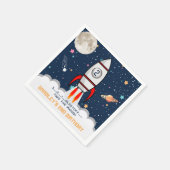 Serviette En Papier Deux lune Rocket Ship 2e anniversaire (Coin)